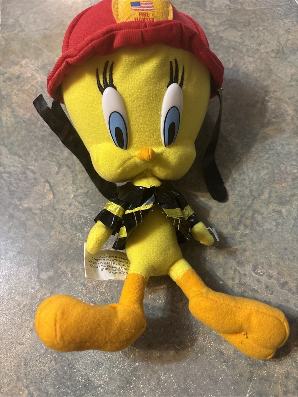 9" Tweety Bird as a Fireman Looney Tunes Nanco Plush Stuffed Toy Collectible